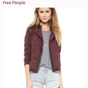 Free People Rugged Jaquard Moto Jacket